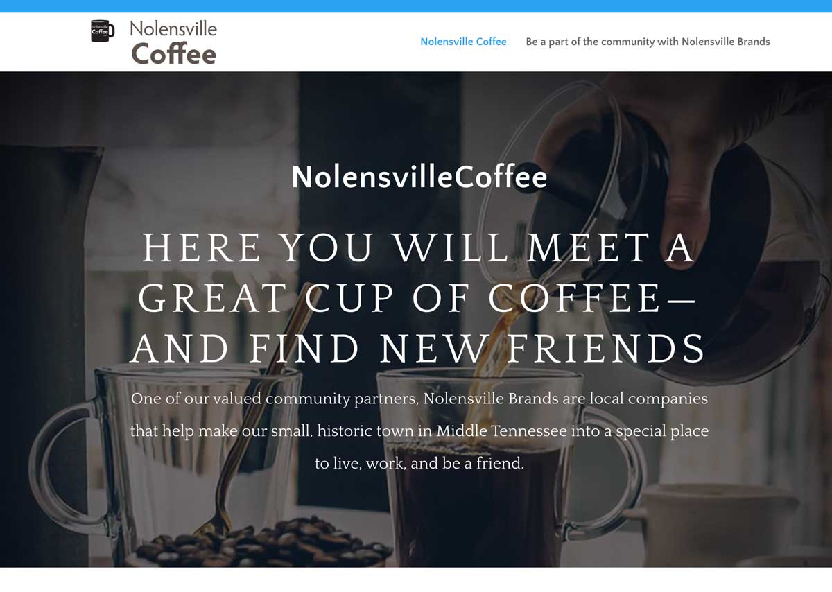 website screenshot-NolensvilleCoffee.com