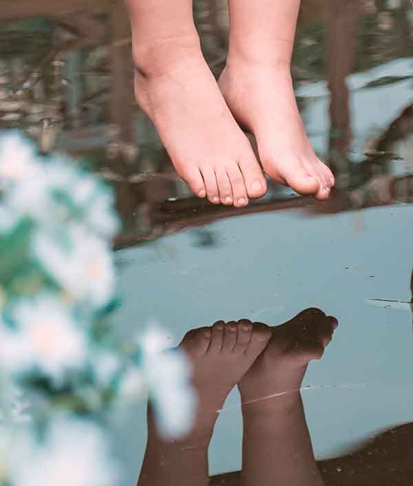 Reflective thoughtful brand marketing, Naked Feet are Happy Feet